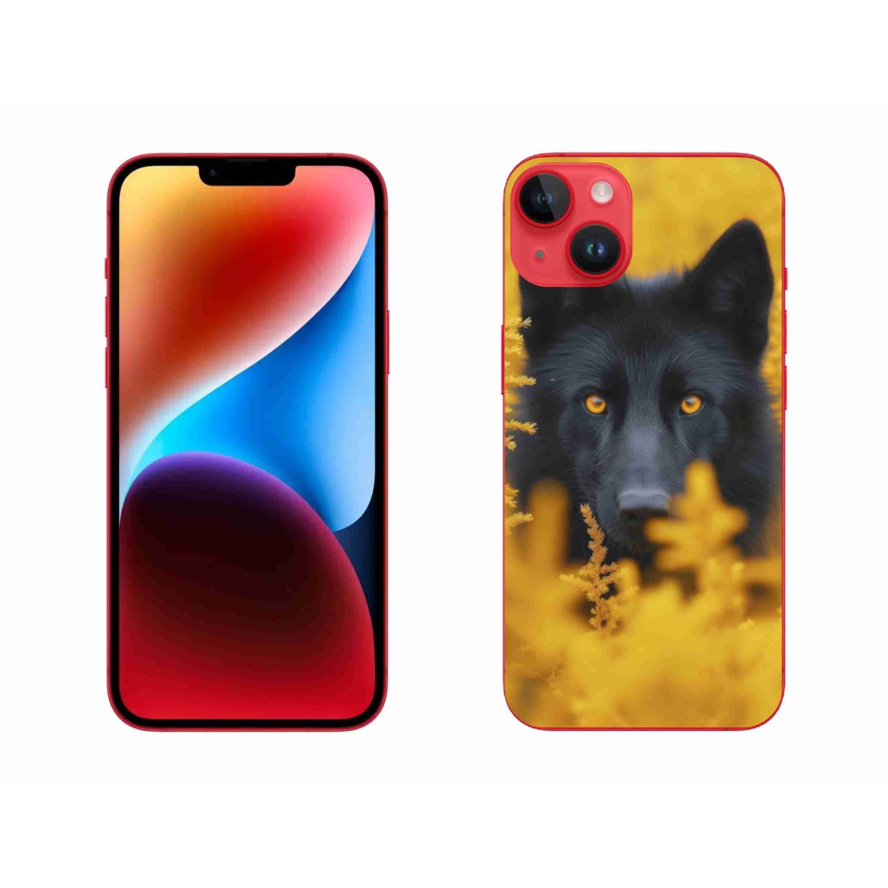Gélový kryt mmCase na iPhone 14 Plus - čierny vlk 2