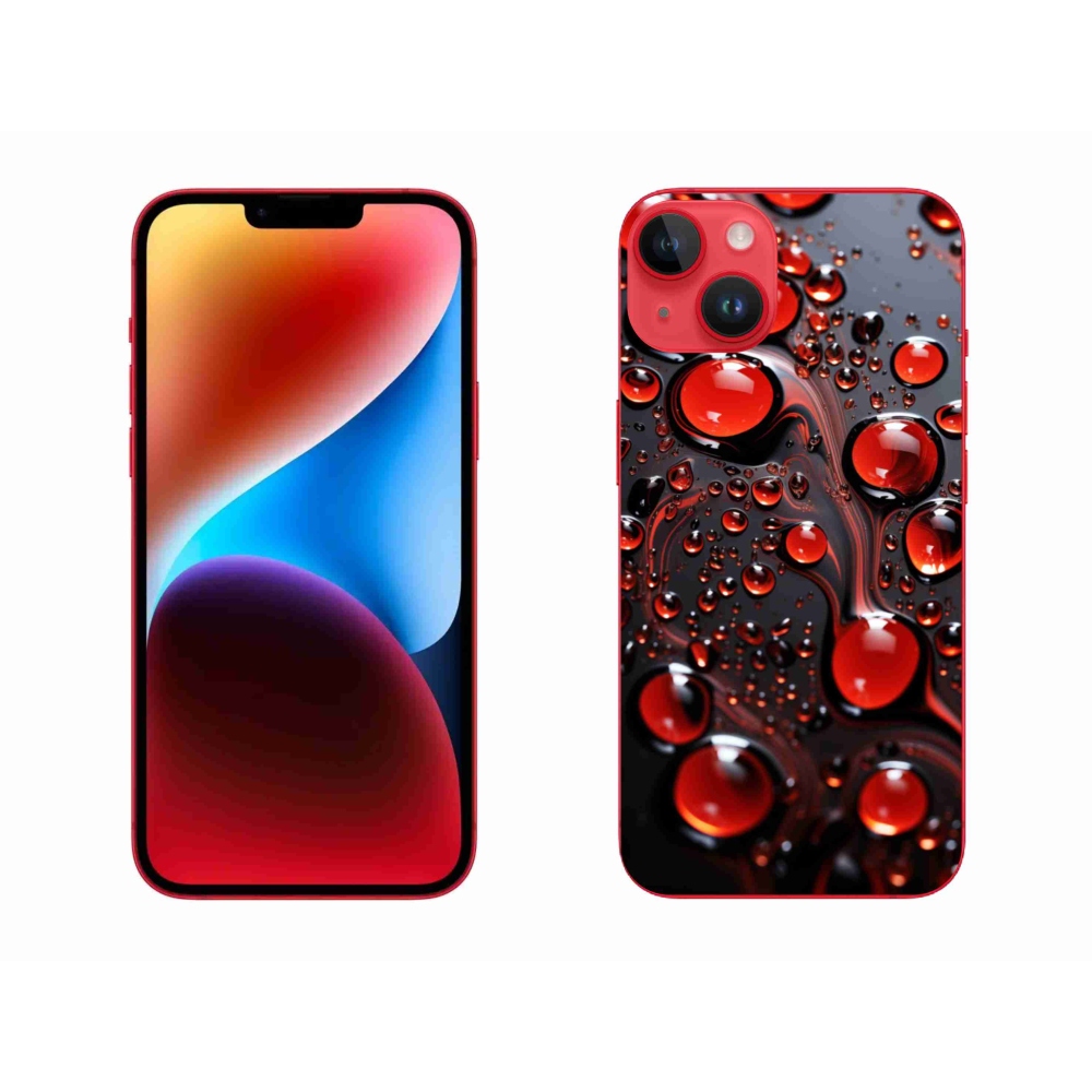 Gélový kryt mmCase na iPhone 14 Plus - červené kvapky 2