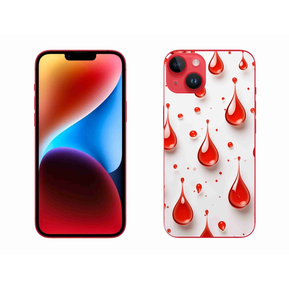 Gélový kryt mmCase na iPhone 14 Plus - červené kvapky