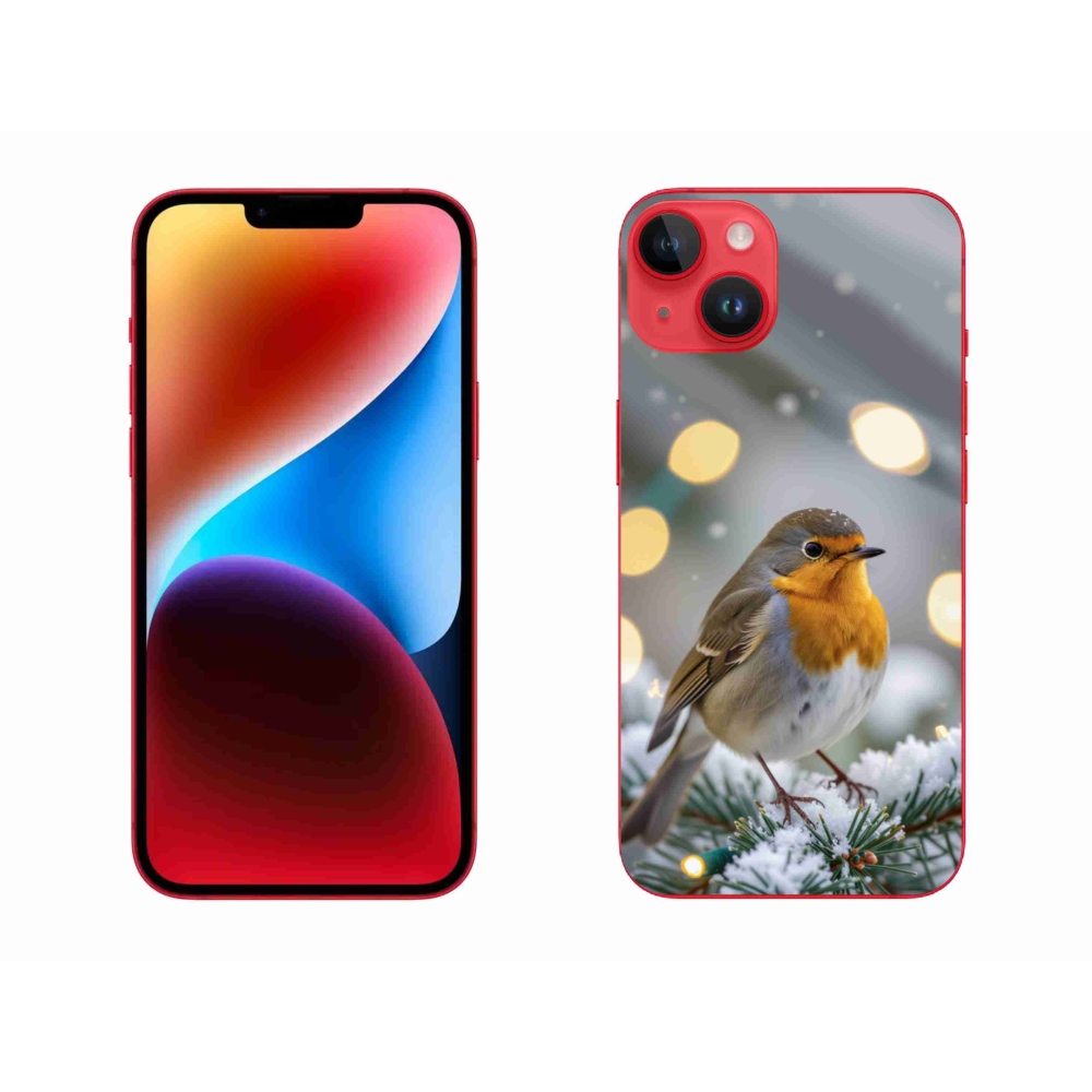 Gélový kryt mmCase na iPhone 14 Plus - červienka v zime
