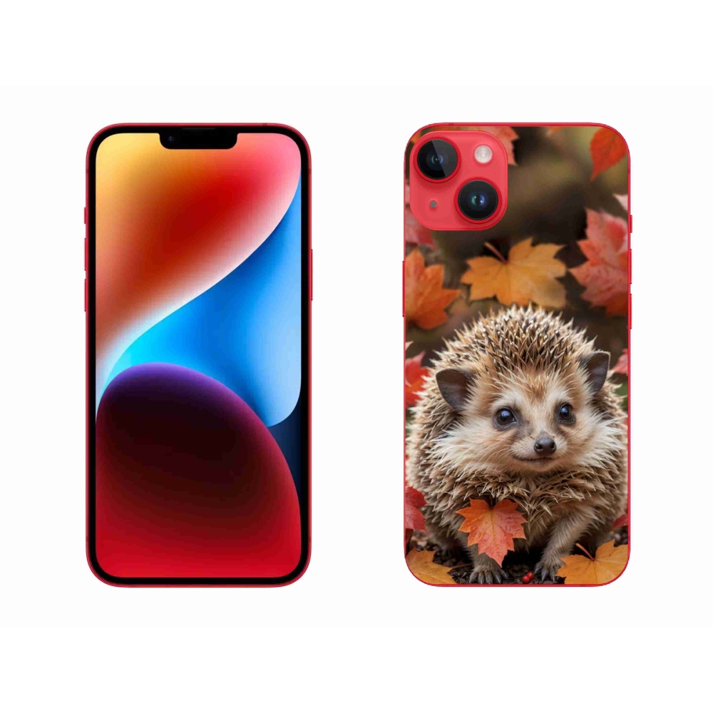 Gélový kryt mmCase na iPhone 14 Plus - ježko v lístii
