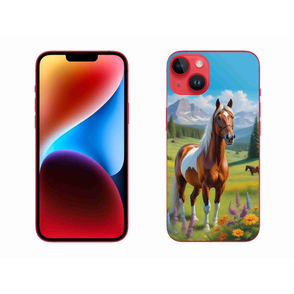 Gélový kryt mmCase na iPhone 14 Plus - kôň na lúke