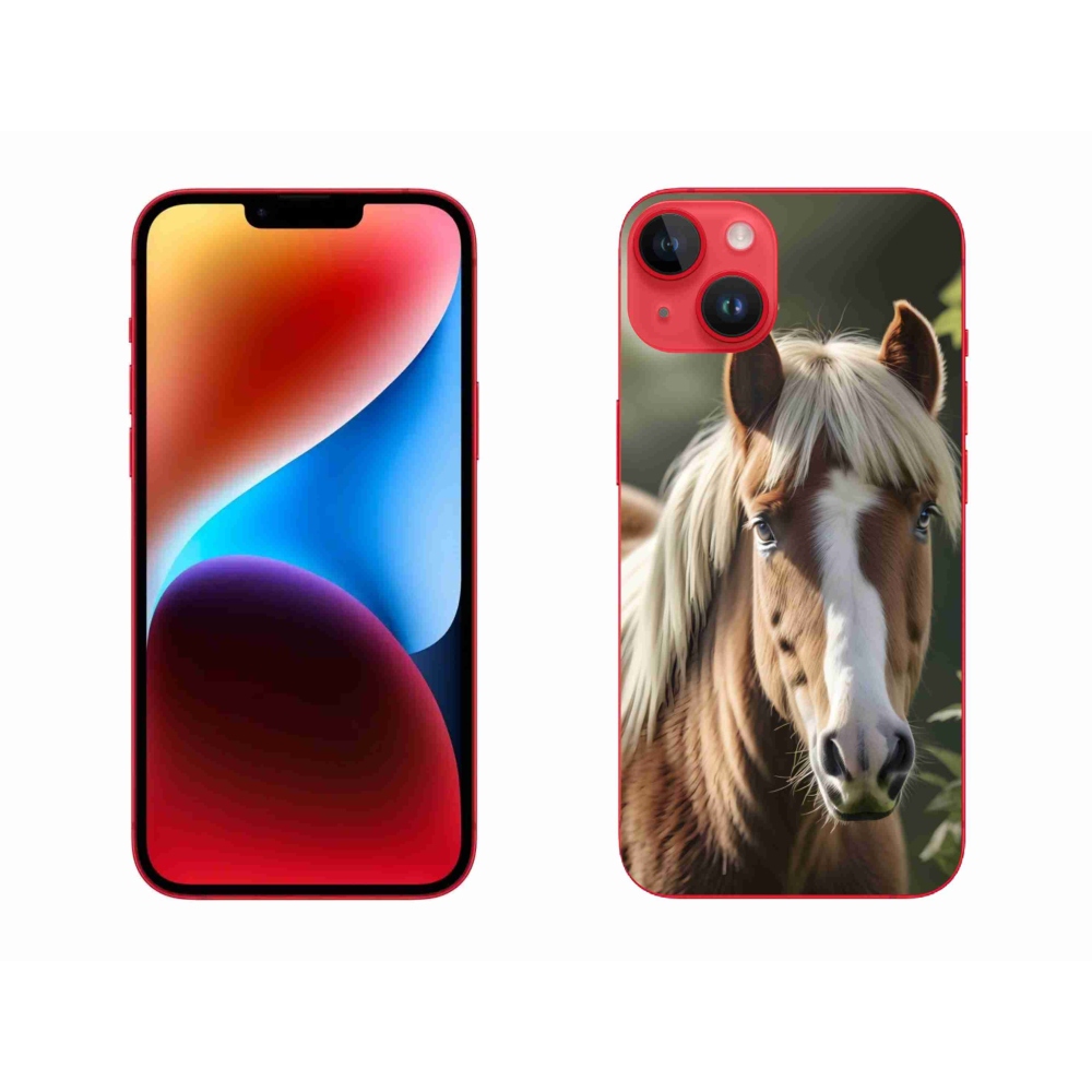 Gélový kryt mmCase na iPhone 14 Plus - kôň so svetlou hrivou