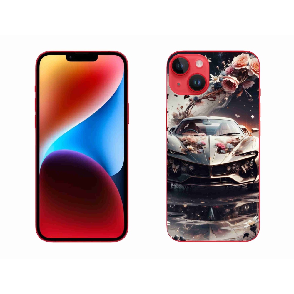 Gélový kryt mmCase na iPhone 14 Plus - kvetinové športové vozidlo