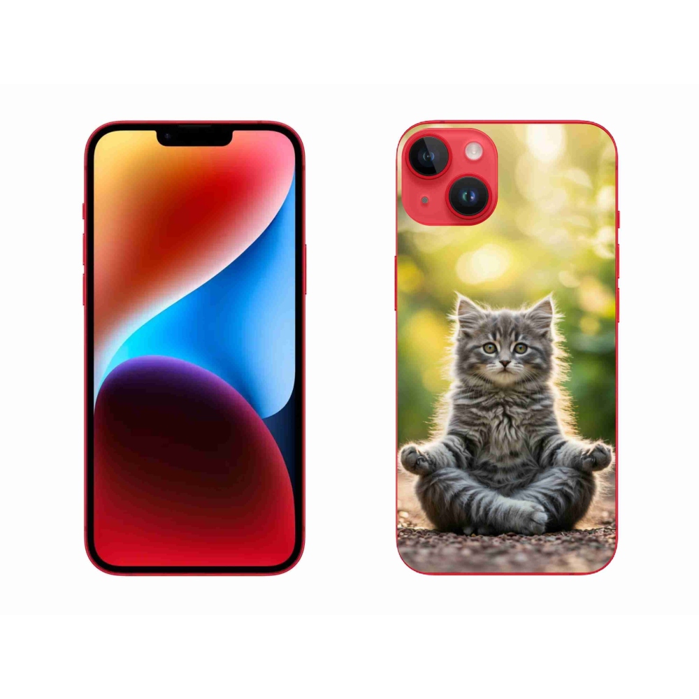 Gélový kryt mmCase na iPhone 14 Plus - meditujúce mačiatko