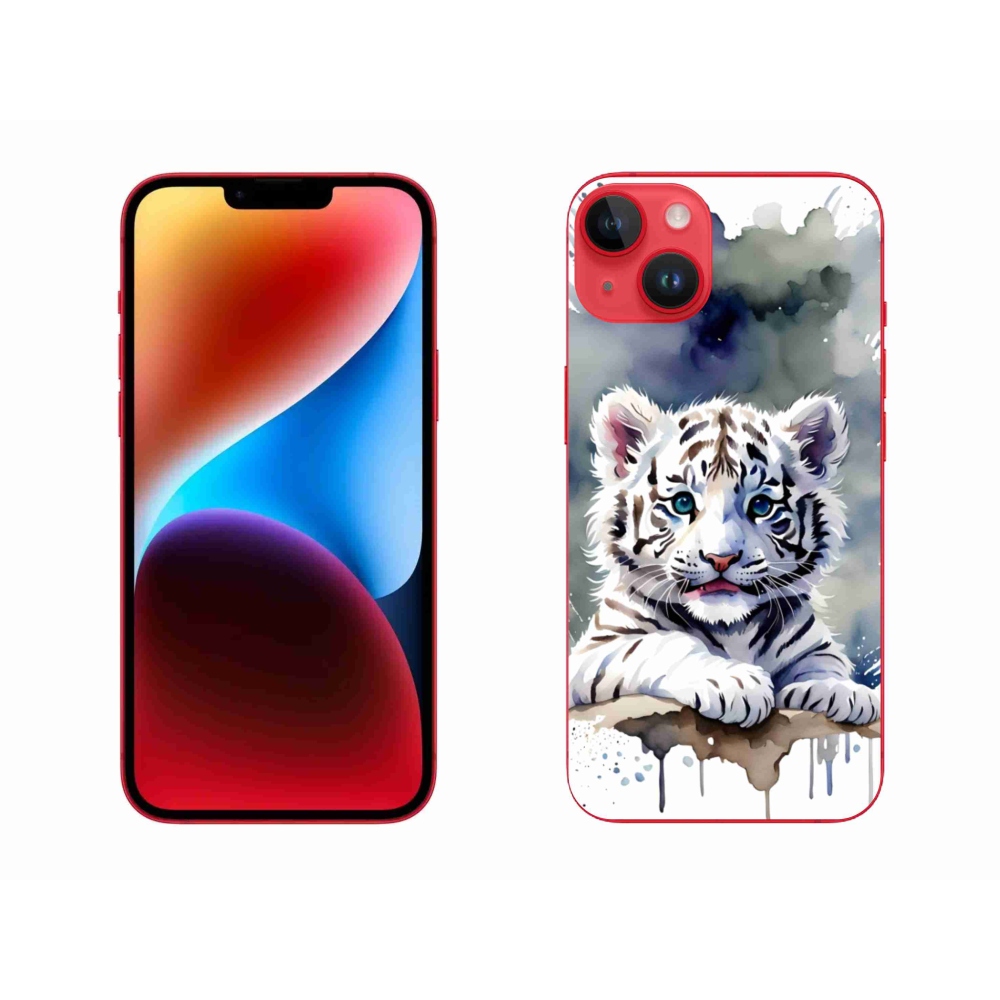 Gélový kryt mmCase na iPhone 14 Plus - mláďa bieleho tigra