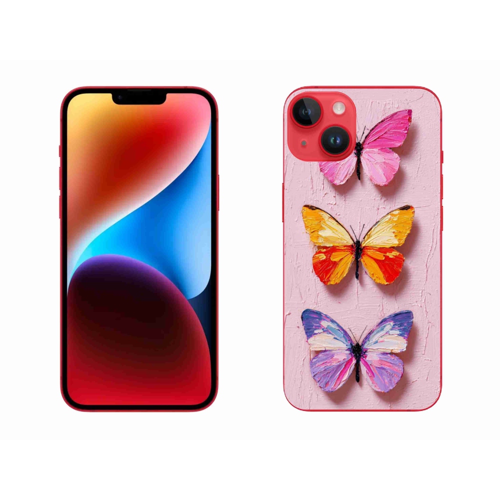 Gélový kryt mmCase na iPhone 14 Plus - motýlia trojica