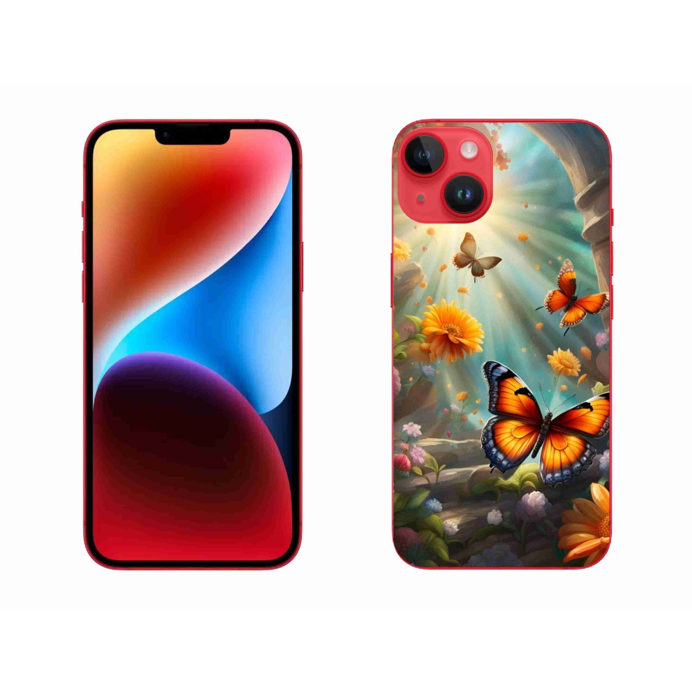 Gélový kryt mmCase na iPhone 14 Plus - motýlia záhrada 2
