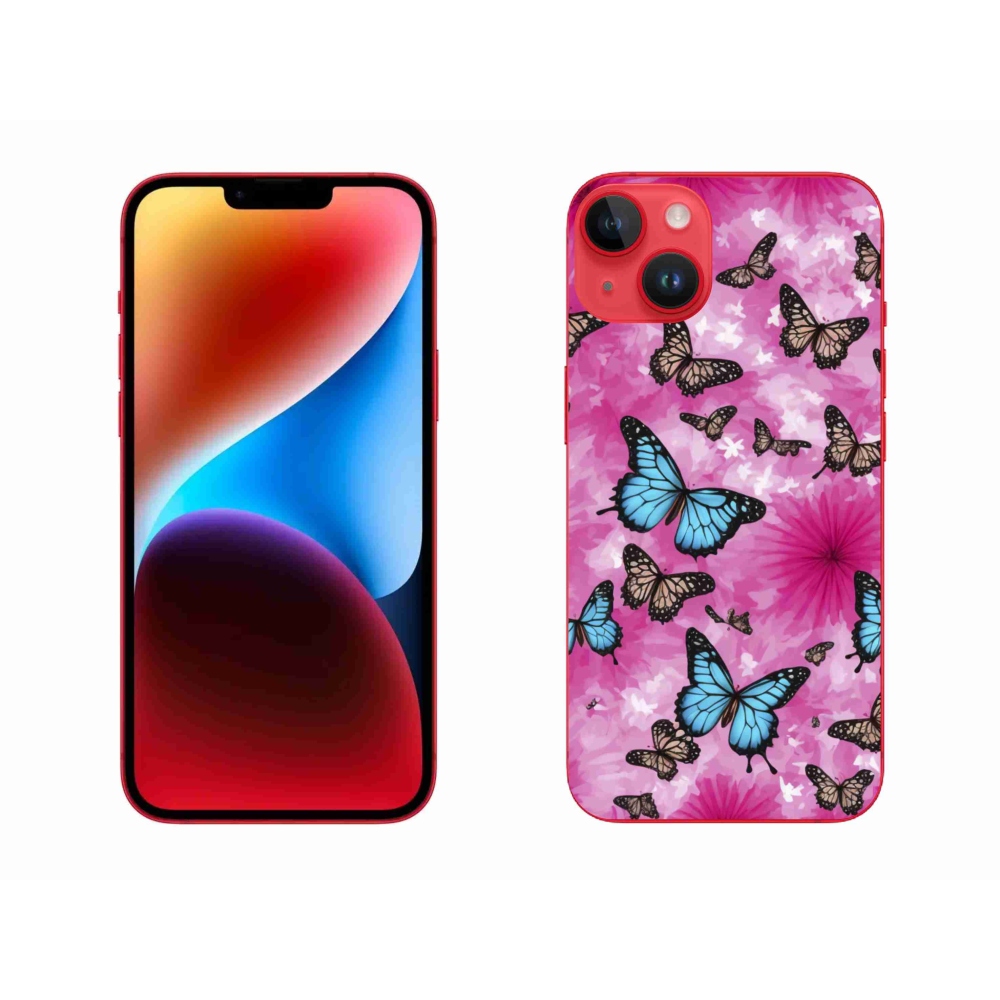 Gélový kryt mmCase na iPhone 14 Plus - motýlia záhrada