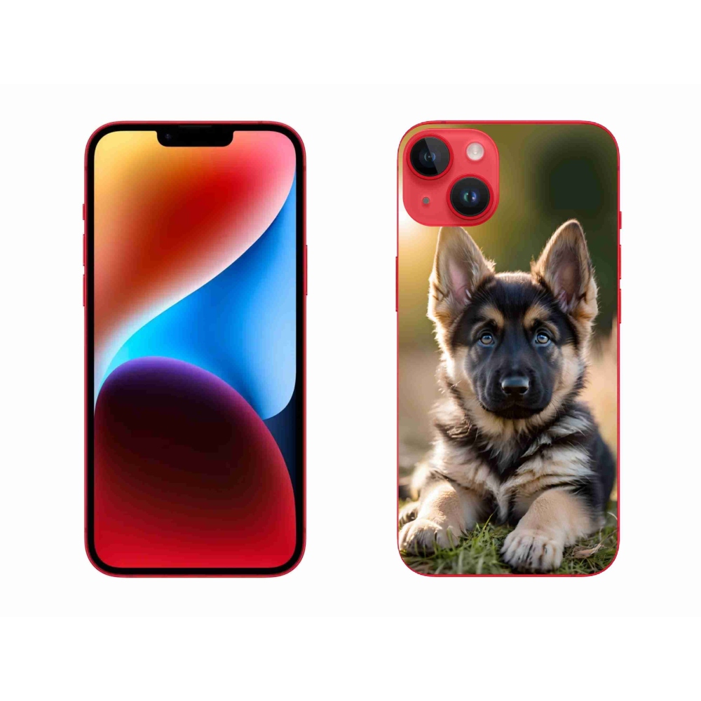 Gélový kryt mmCase na iPhone 14 Plus - nemecký ovčiak v prírode