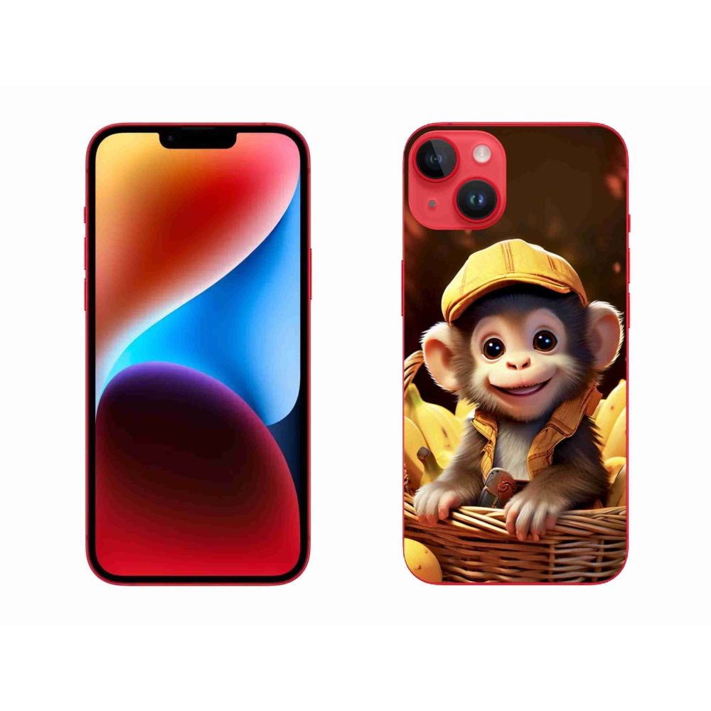 Gélový kryt mmCase na iPhone 14 Plus - opice v košíku