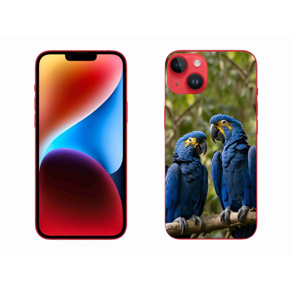 Gélový kryt mmCase na iPhone 14 Plus - papagájové duo