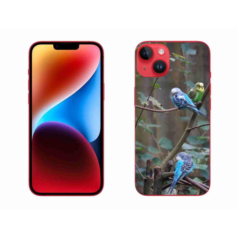 Gélový kryt mmCase na iPhone 14 Plus - papagáje na vetve
