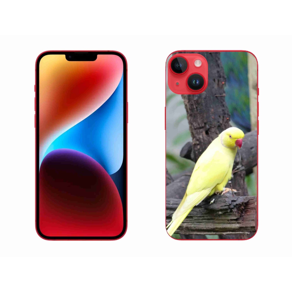 Gélový kryt mmCase na iPhone 14 Plus - papagáj alexander žltý