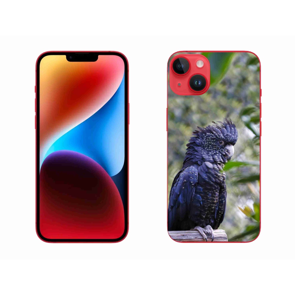 Gélový kryt mmCase na iPhone 14 Plus - papagáj kakadu čierny