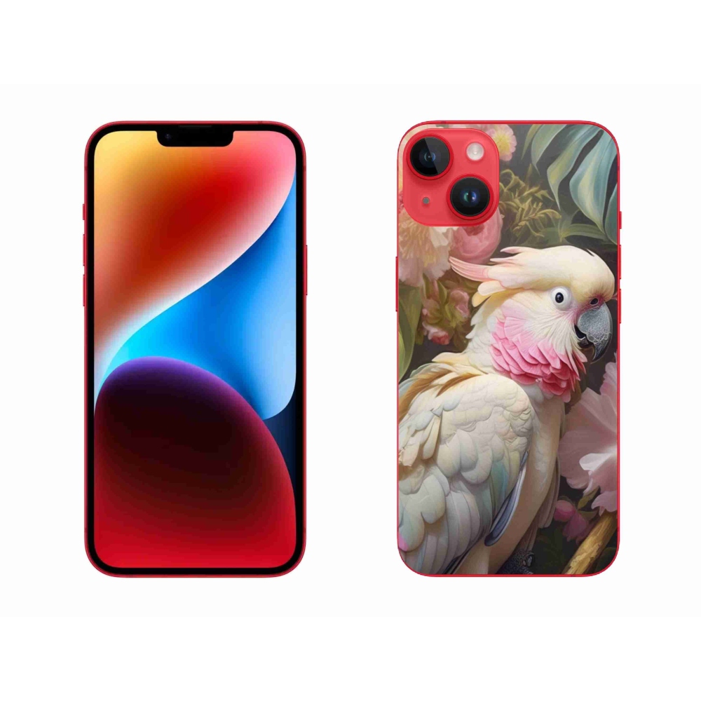 Gélový kryt mmCase na iPhone 14 Plus - papagáj kakadu ružový 2