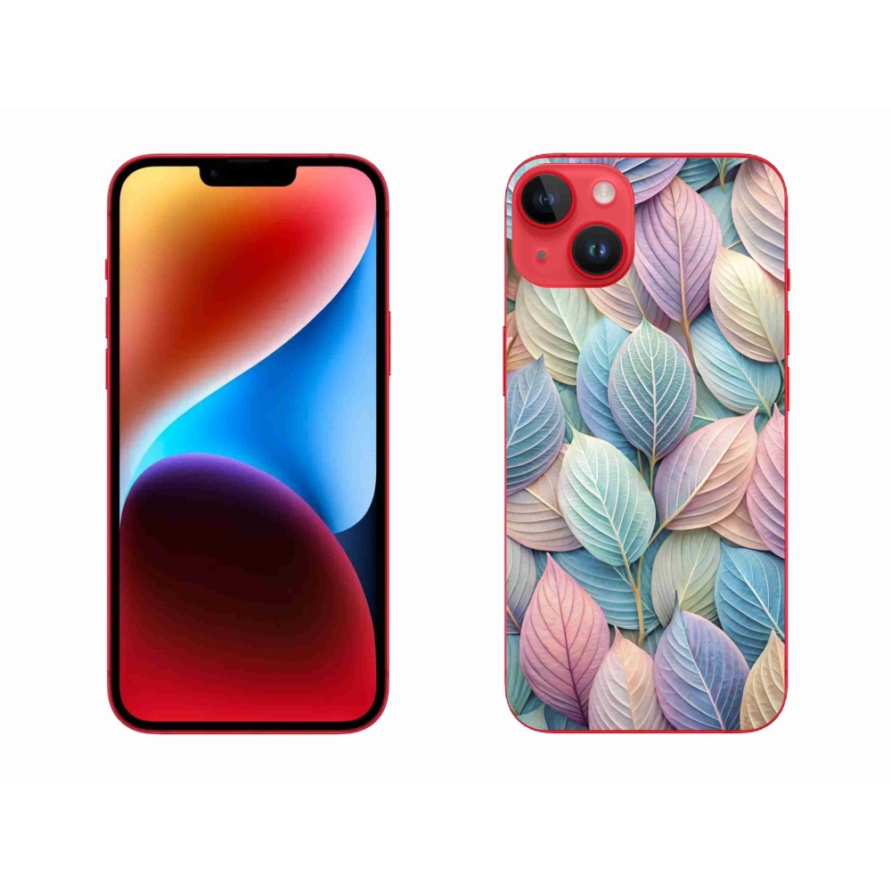 Gélový kryt mmCase na iPhone 14 Plus - pastelové listy