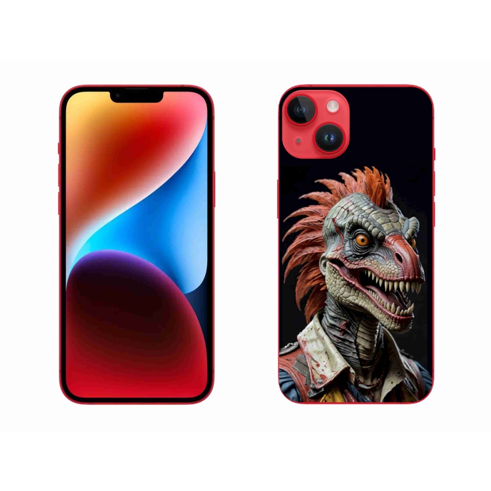 Gélový kryt mmCase na iPhone 14 Plus - punk dinosaurus