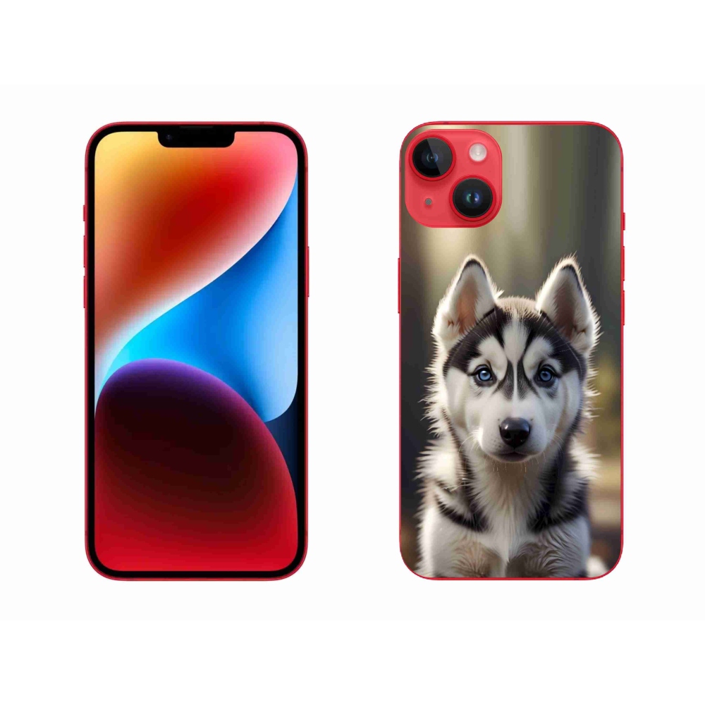 Gélový kryt mmCase na iPhone 14 Plus - roztomilý sibírsky husky