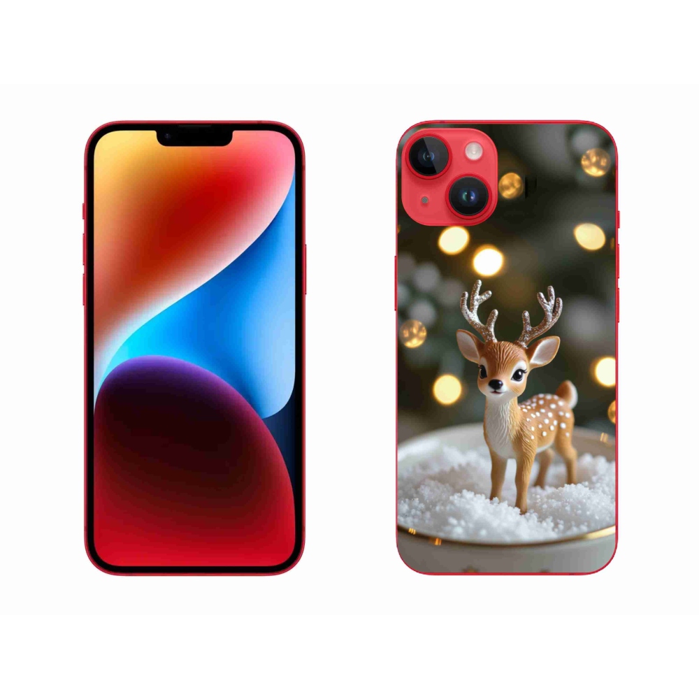 Gélový kryt mmCase na iPhone 14 Plus - roztomilý vianočný jeleň