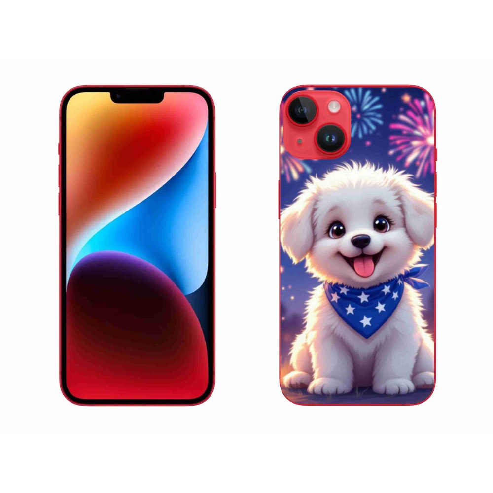 Gélový kryt mmCase na iPhone 14 Plus - slávnostné šteňa