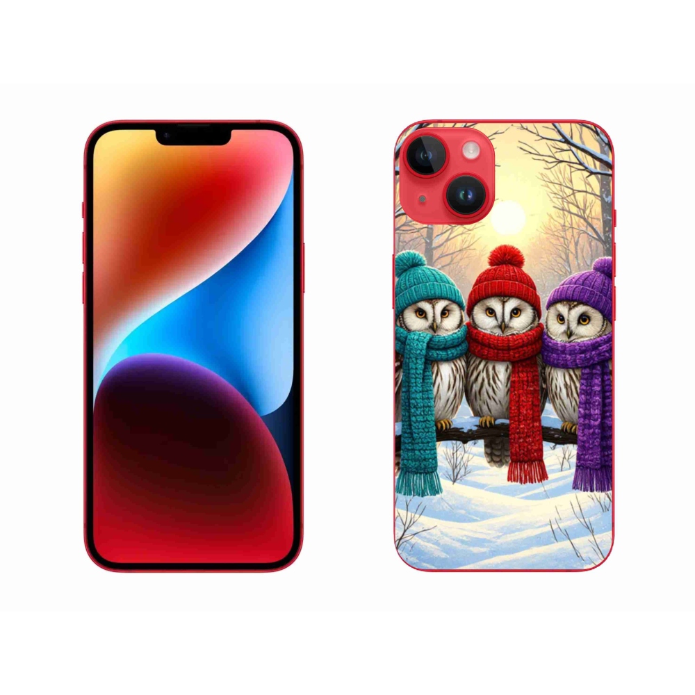 Gélový kryt mmCase na iPhone 14 Plus - soví priatelia