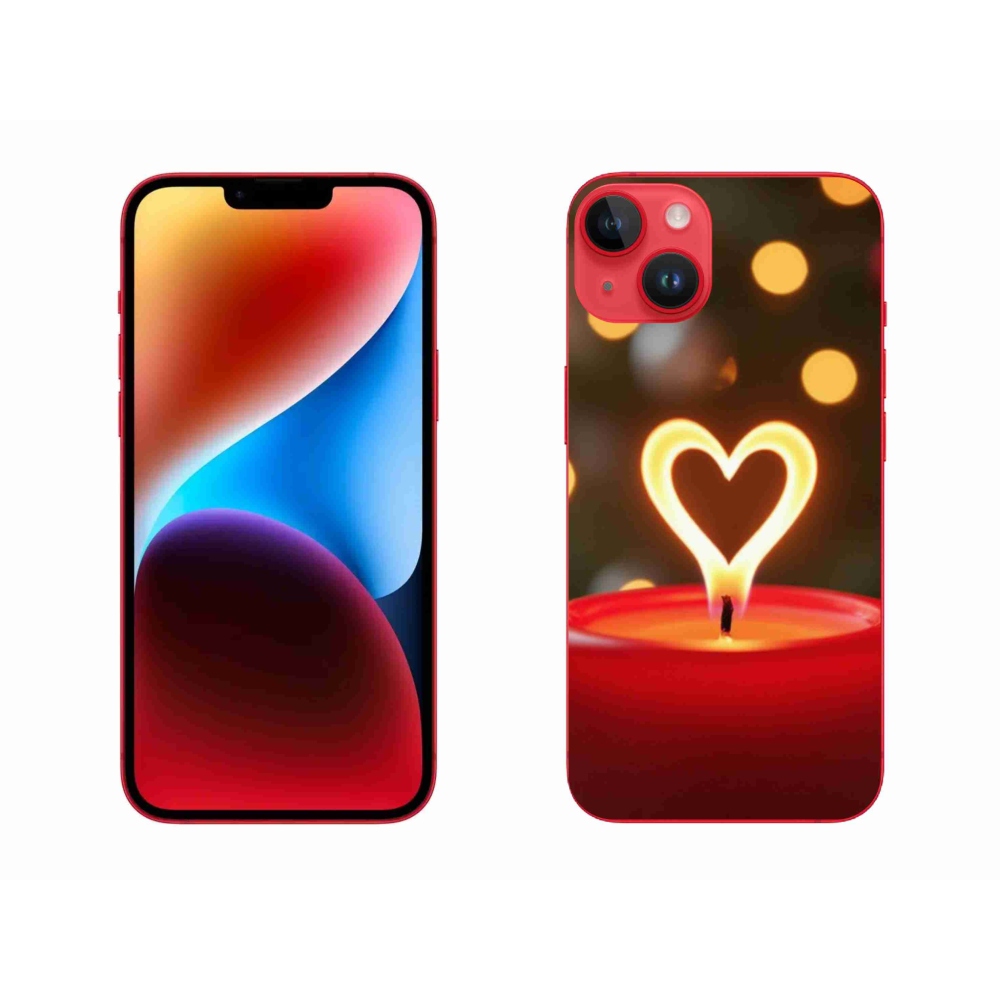 Gélový kryt mmCase na iPhone 14 Plus - srdce z plameňa