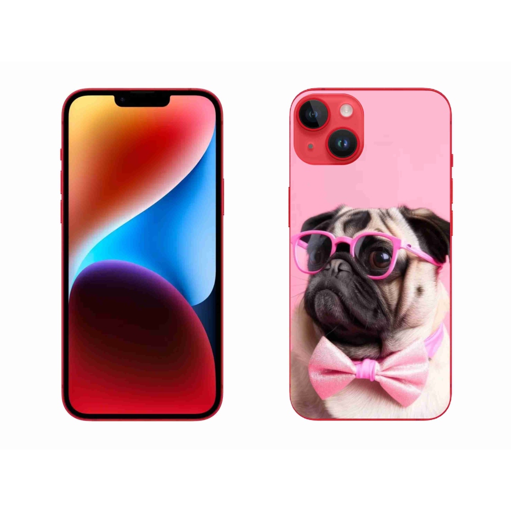 Gélový kryt mmCase na iPhone 14 Plus - štýlový mops