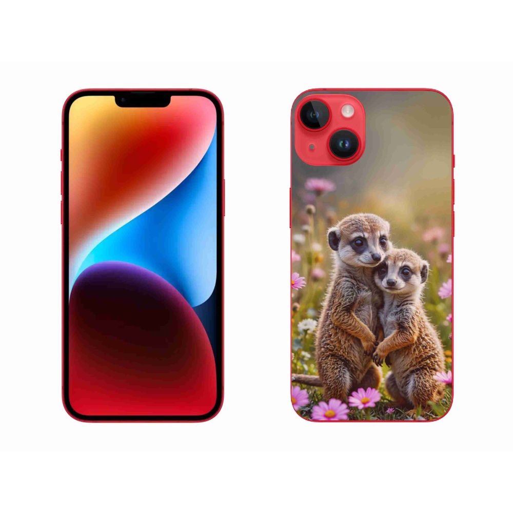 Gélový kryt mmCase na iPhone 14 Plus - surikatí duo