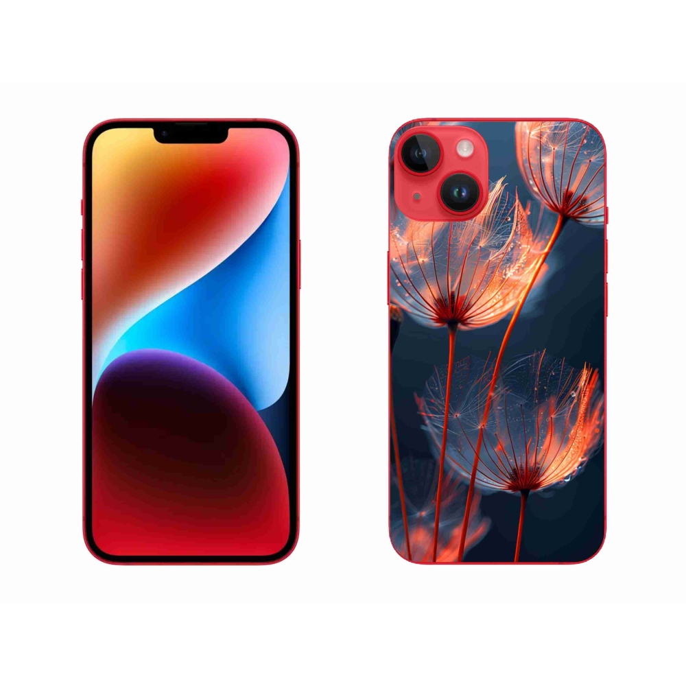 Gélový kryt mmCase na iPhone 14 Plus - svetielkujúce páperie