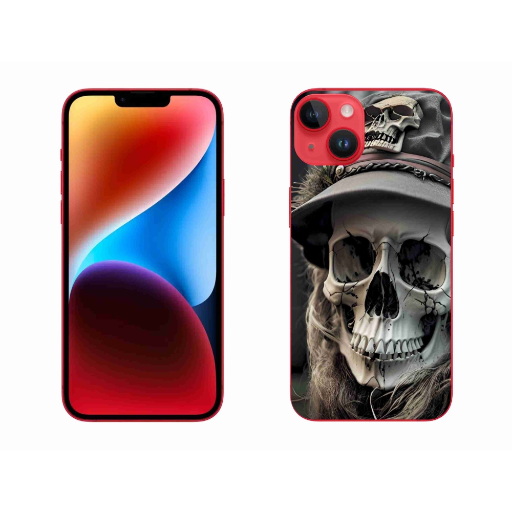 Gélový kryt mmCase na iPhone 14 Plus - temná lebka