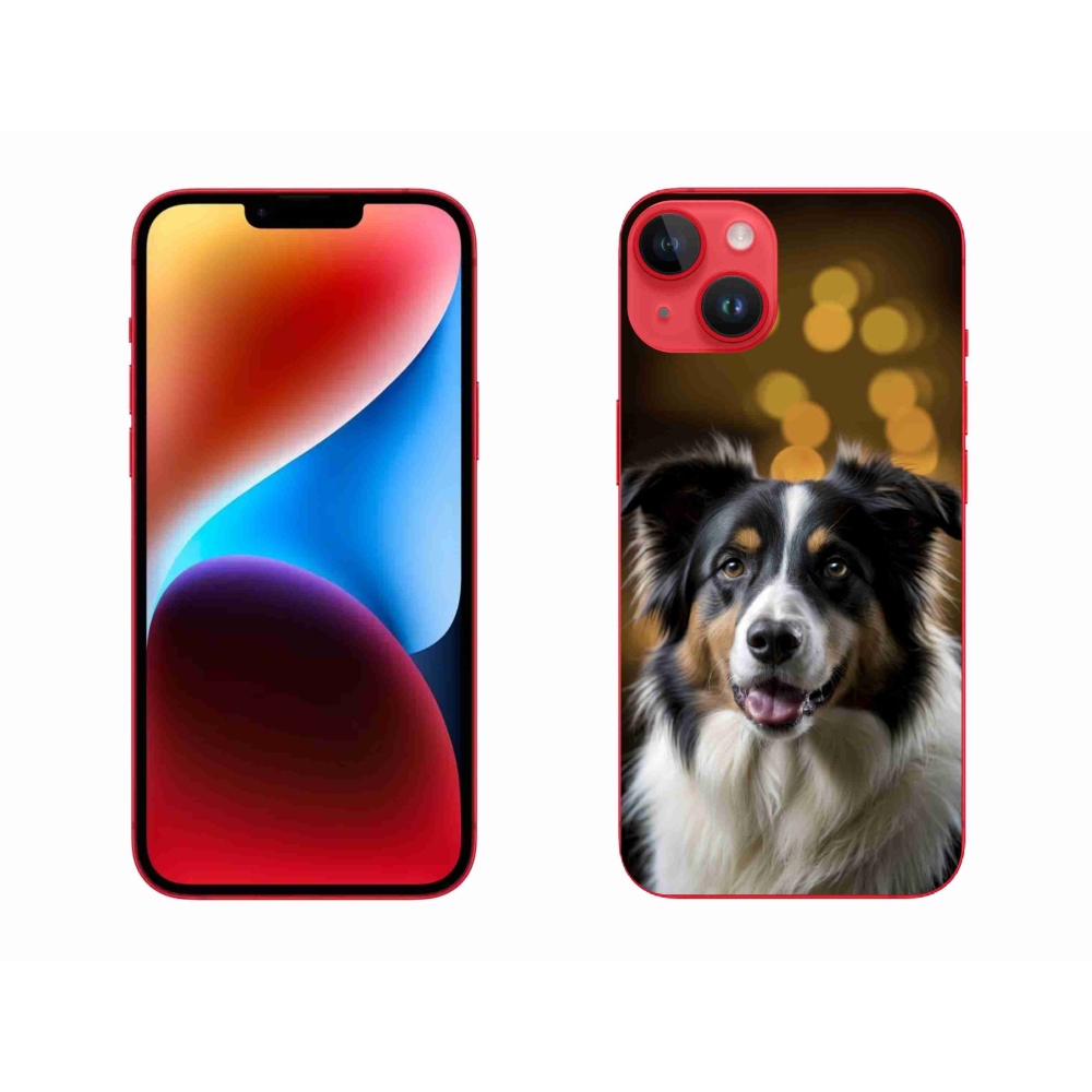 Gélový kryt mmCase na iPhone 14 Plus - usmievavý austrálsky ovčiak