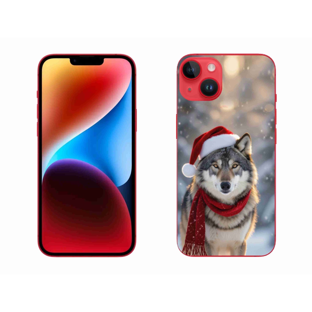 Gélový kryt mmCase na iPhone 14 Plus - vianočný vlk