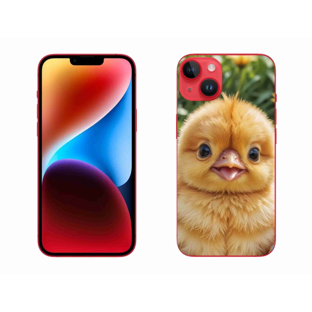 Gélový kryt mmCase na iPhone 14 Plus - veselé kuriatko