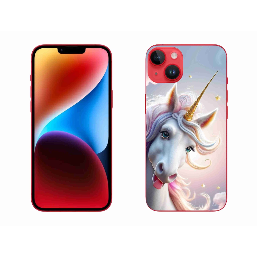 Gélový kryt mmCase na iPhone 14 Plus - veselý jednorožec