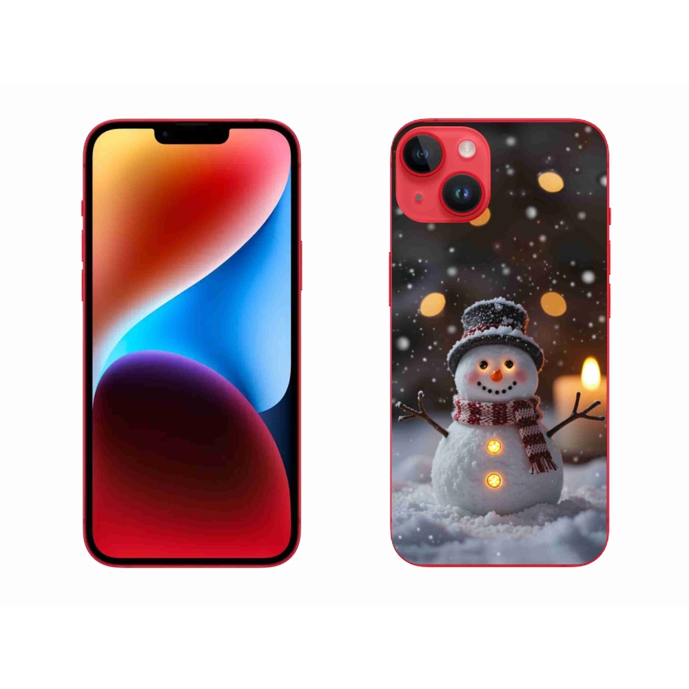 Gélový kryt mmCase na iPhone 14 Plus - veselý snehuliak