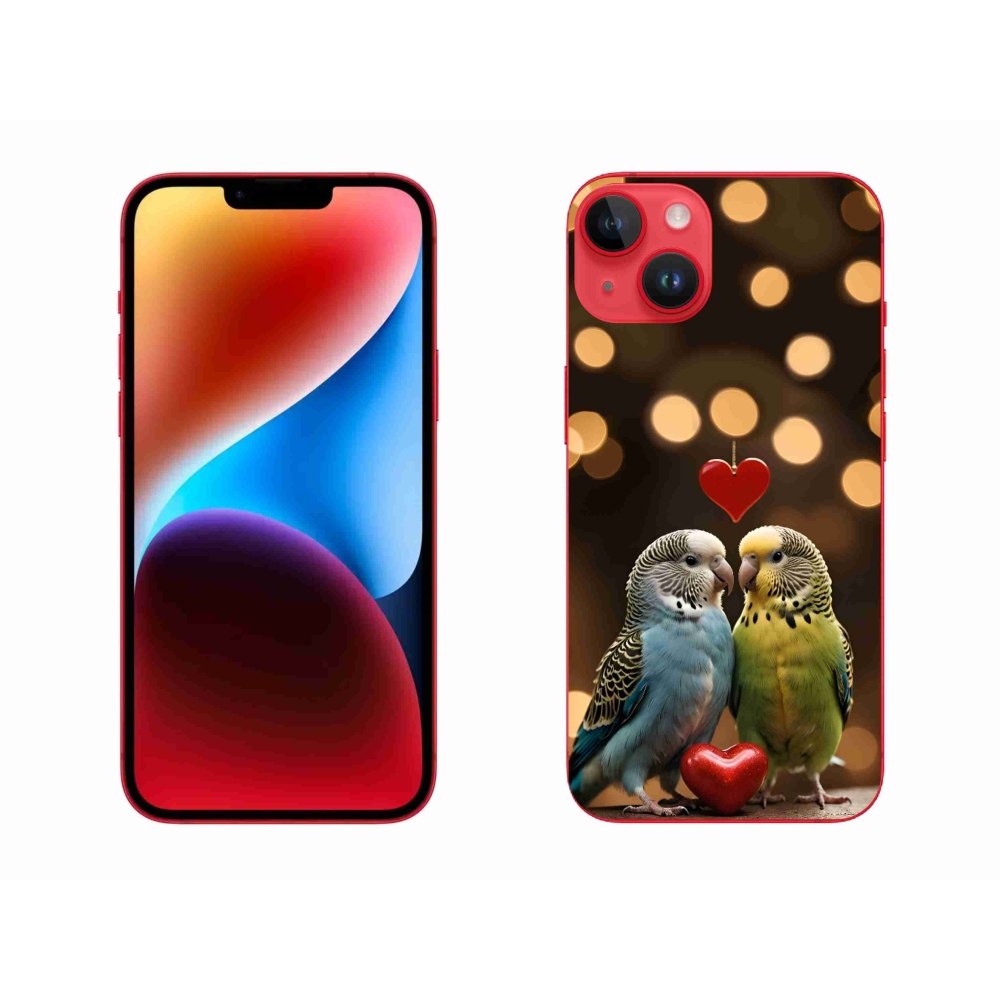 Gélový kryt mmCase na iPhone 14 Plus - zamilovaní papagáje