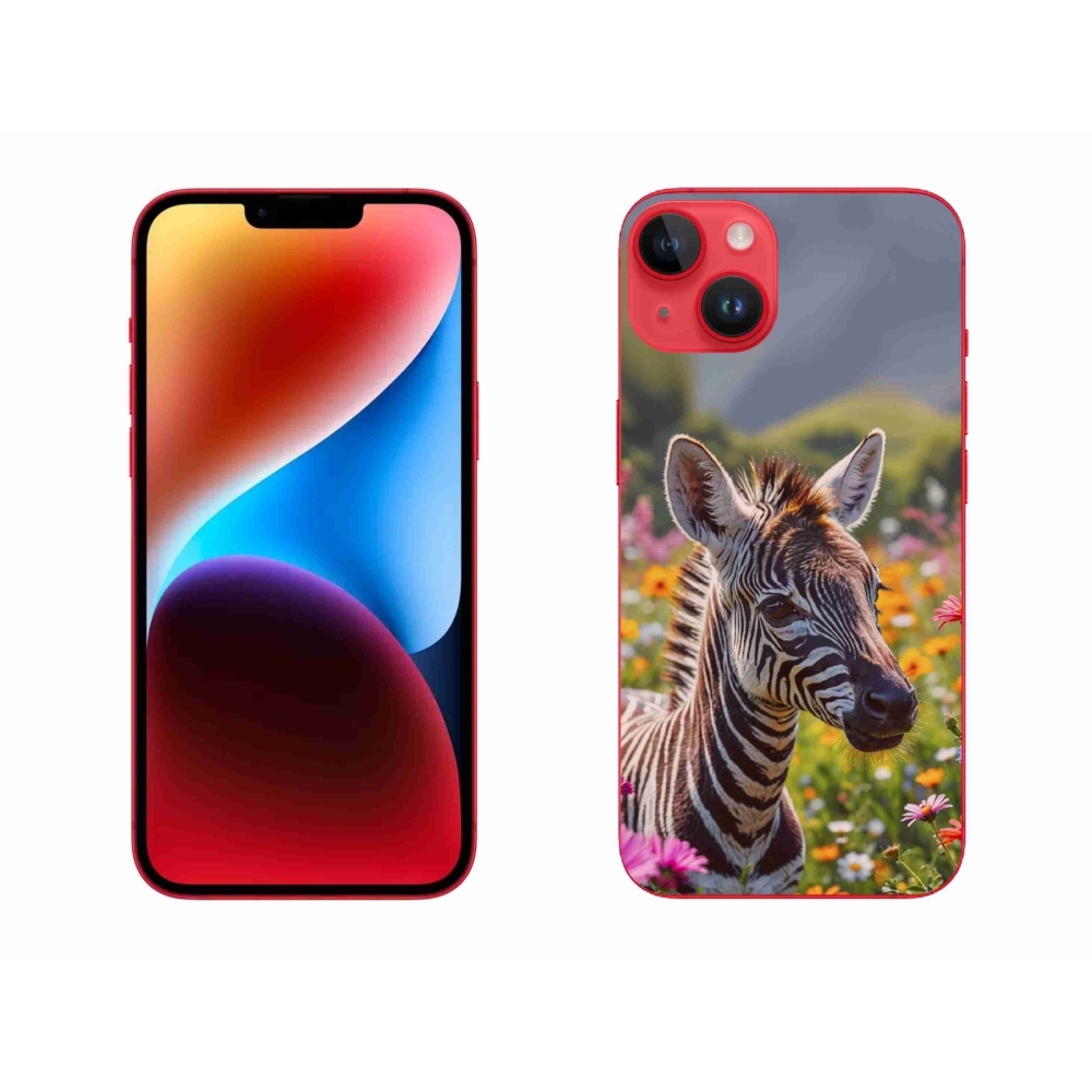 Gélový kryt mmCase na iPhone 14 Plus - zebra na lúke