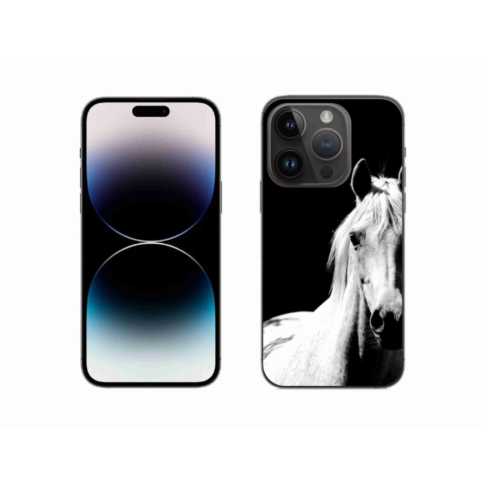 Gélový kryt mmCase na iPhone 14 Pro - biely kôň 5