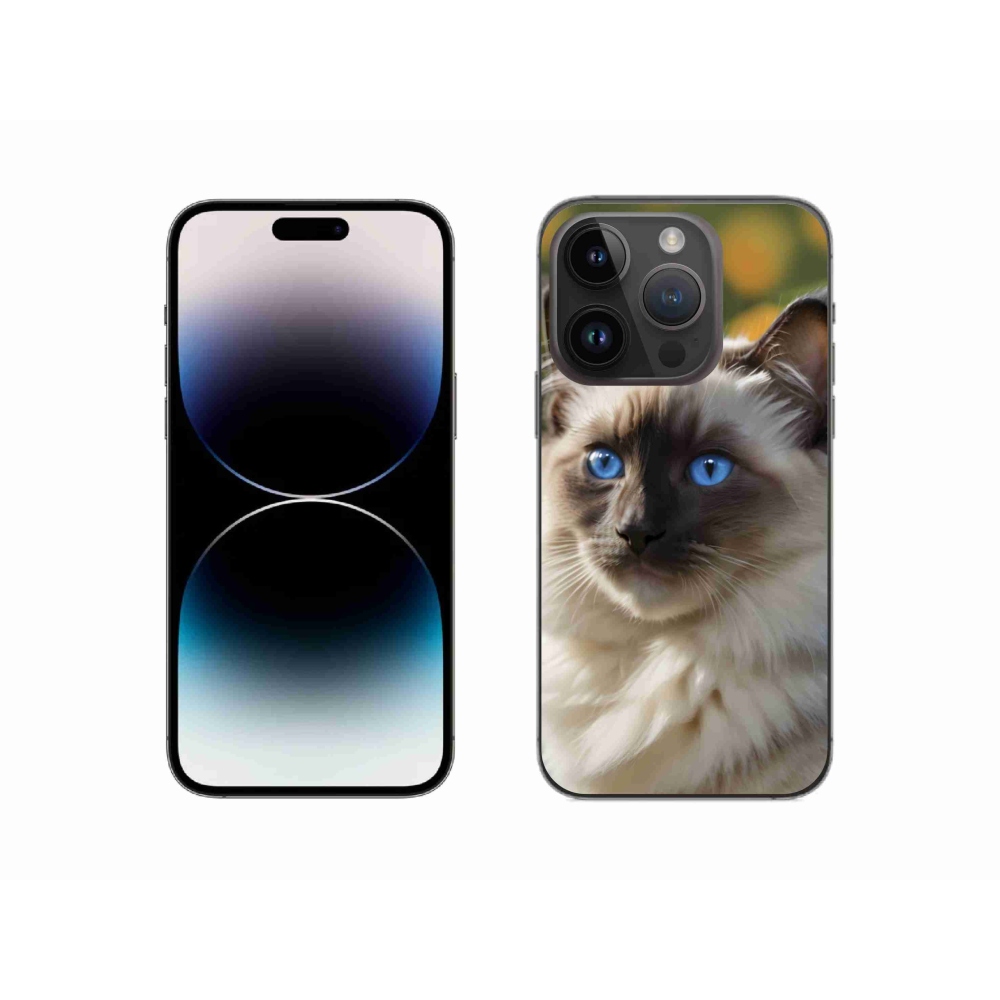 Gélový kryt mmCase na iPhone 14 Pro - biely ragdoll