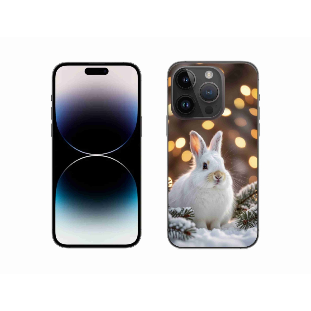 Gélový kryt mmCase na iPhone 14 Pro - biely zajac