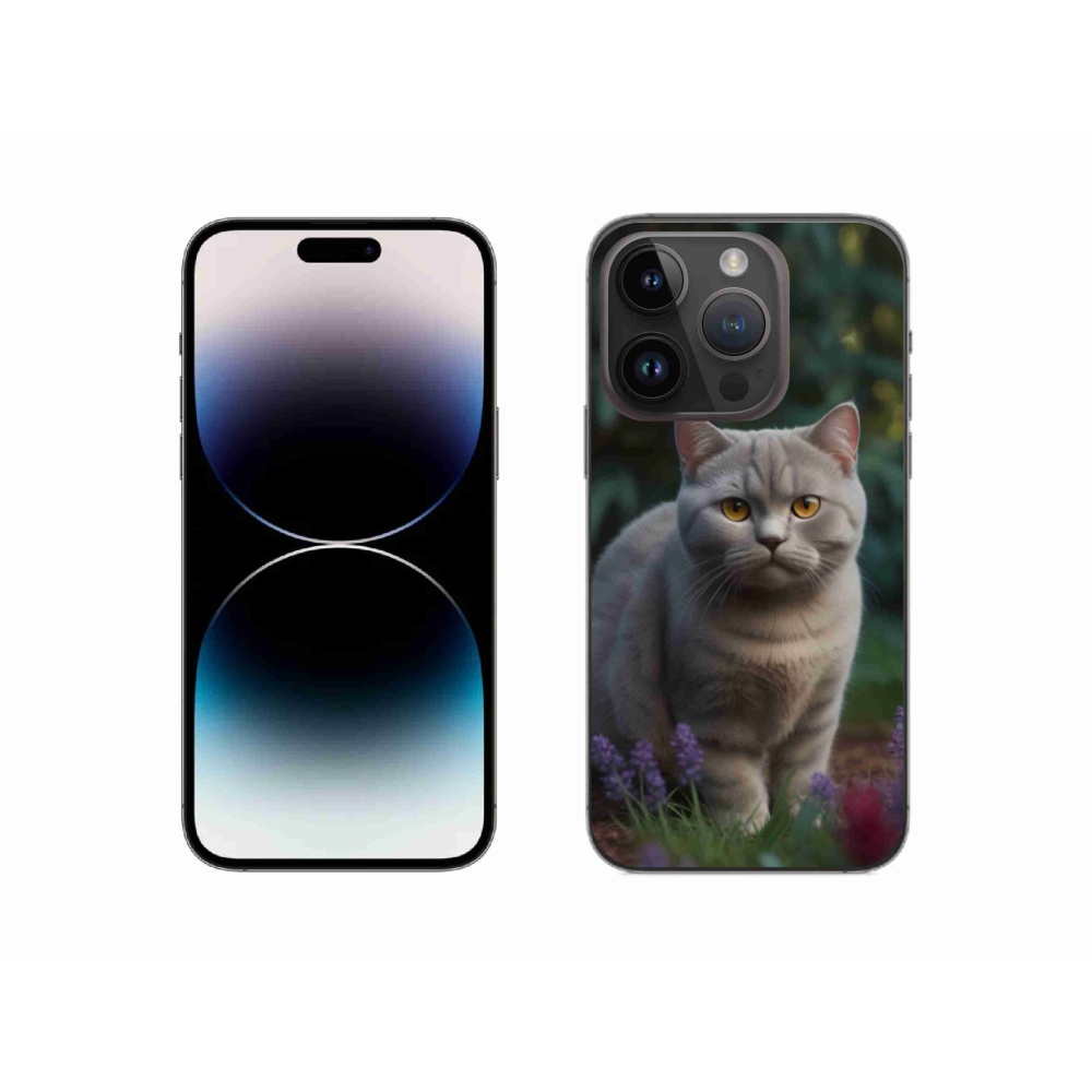 Gélový kryt mmCase na iPhone 14 Pro - britská mačka