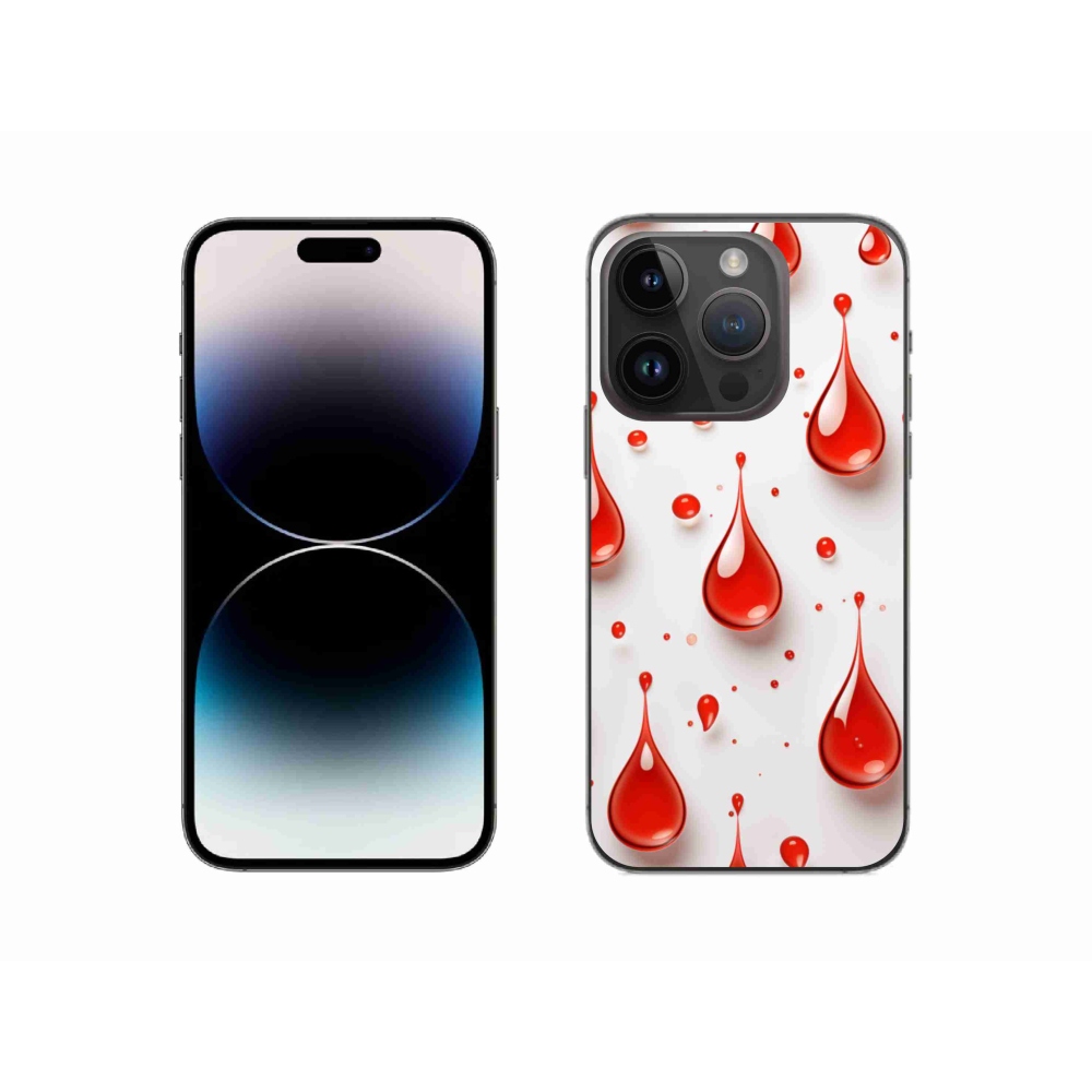 Gélový kryt mmCase na iPhone 14 Pro - červené kvapky