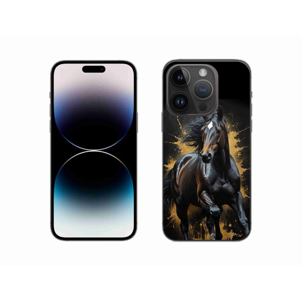 Gélový kryt mmCase na iPhone 14 Pro - elegantný čierny žrebec
