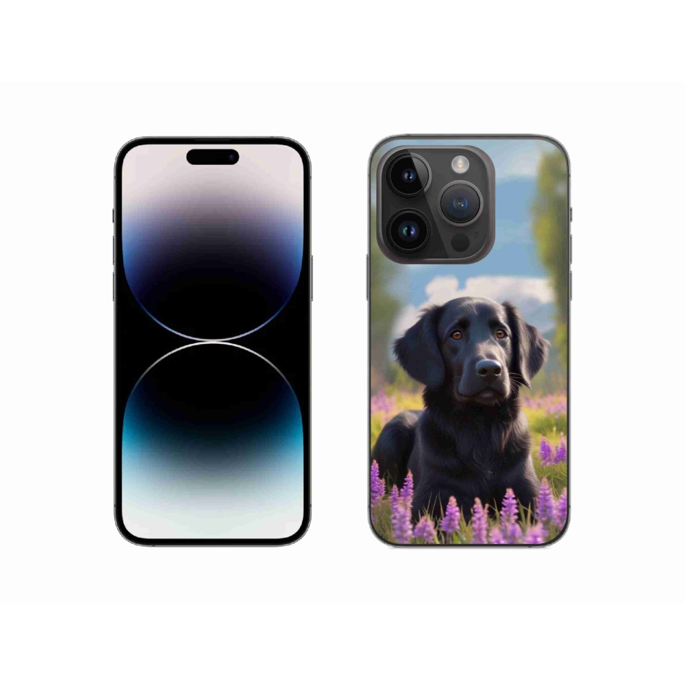 Gélový kryt mmCase na iPhone 14 Pro - elegantný čierny retriever