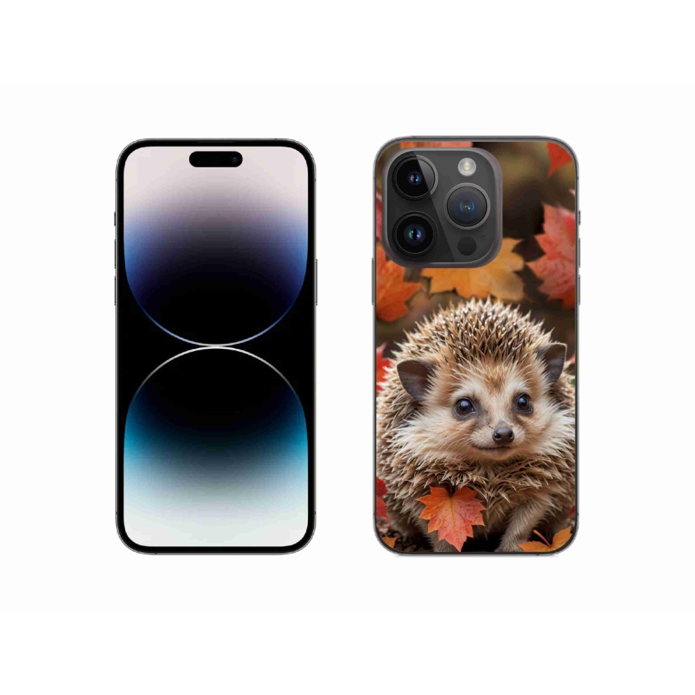 Gélový kryt mmCase na iPhone 14 Pro - ježko v lístii