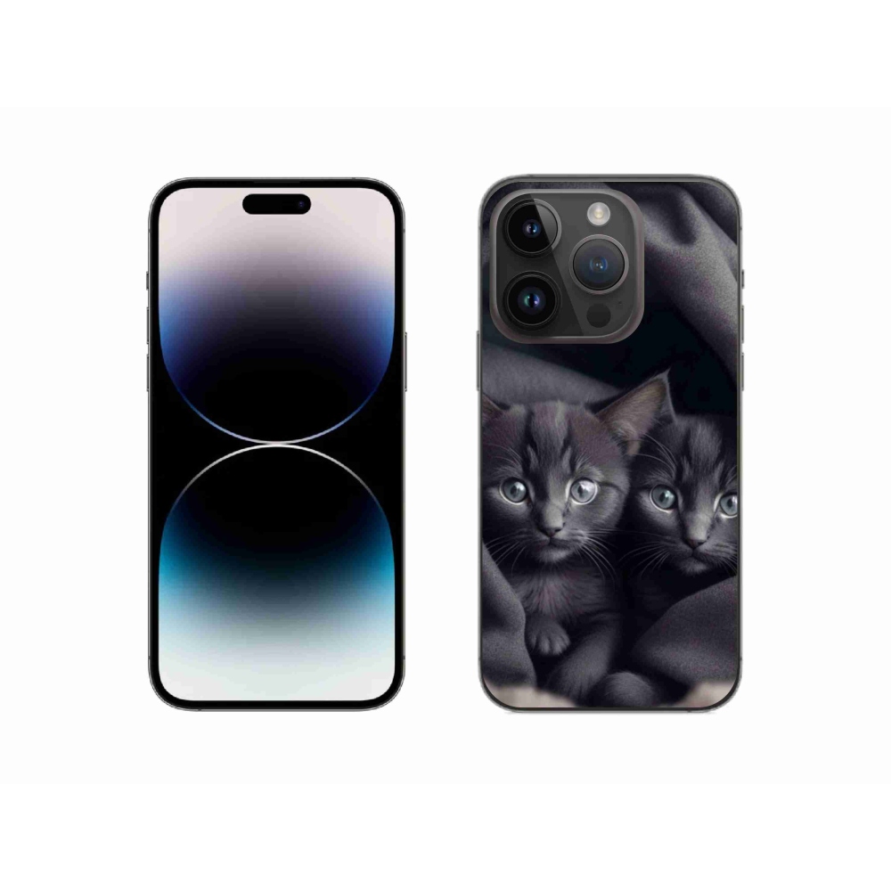 Gélový kryt mmCase na iPhone 14 Pro - mačacie duo