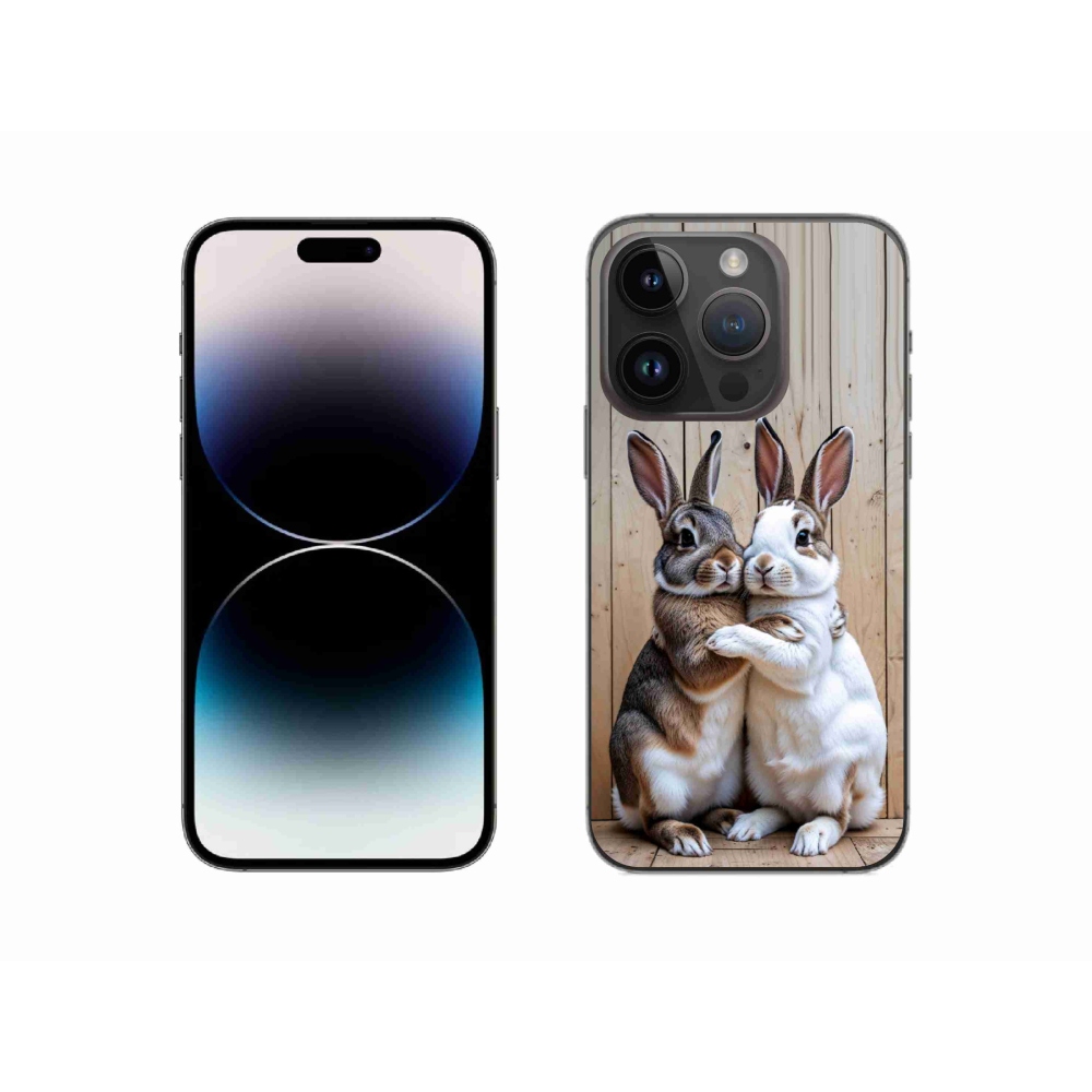 Gélový kryt mmCase na iPhone 14 Pro - králičie pár
