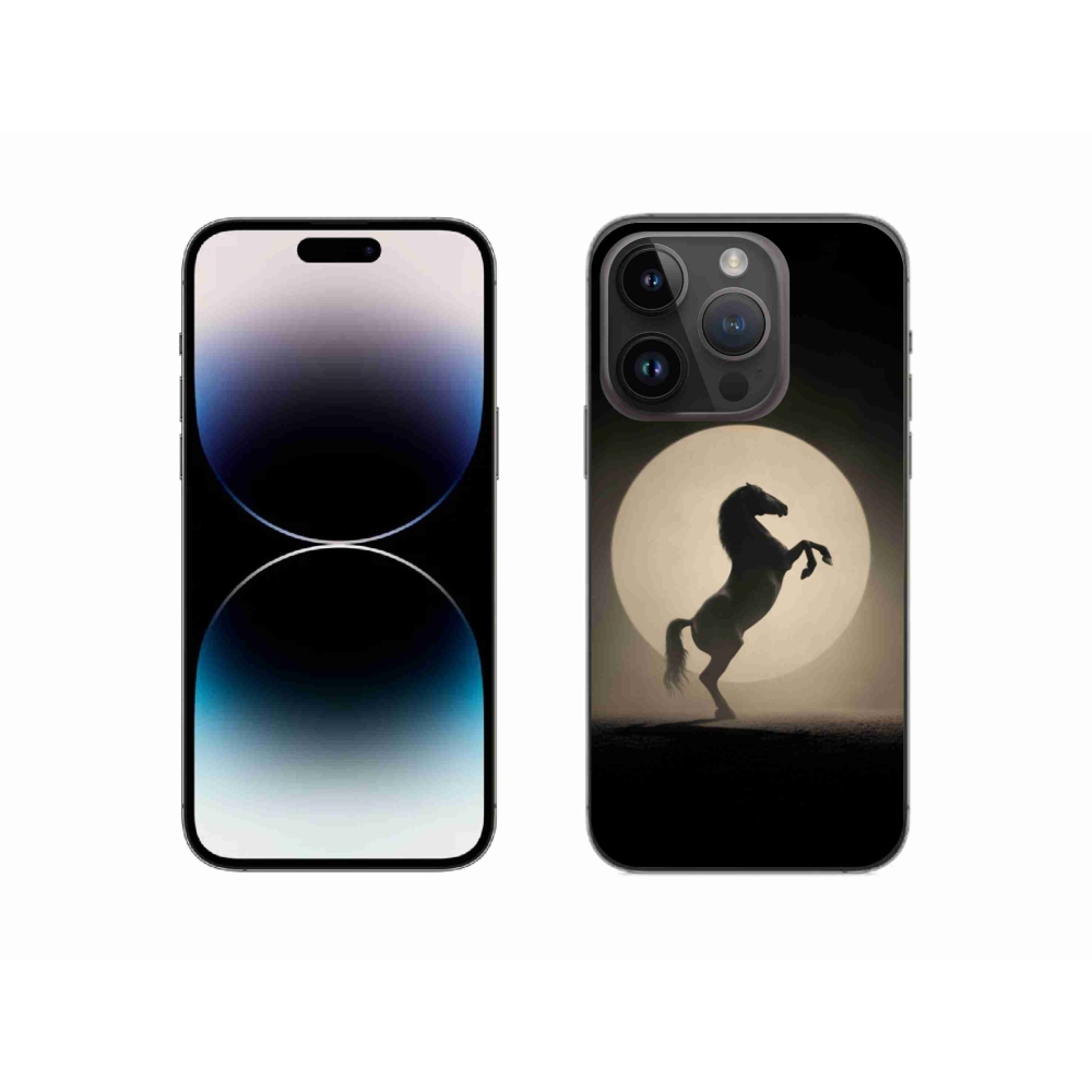 Gélový kryt mmCase na iPhone 14 Pro - kôň v siluete
