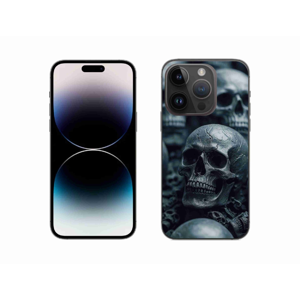 Gélový kryt mmCase na iPhone 14 Pro - lebka 2